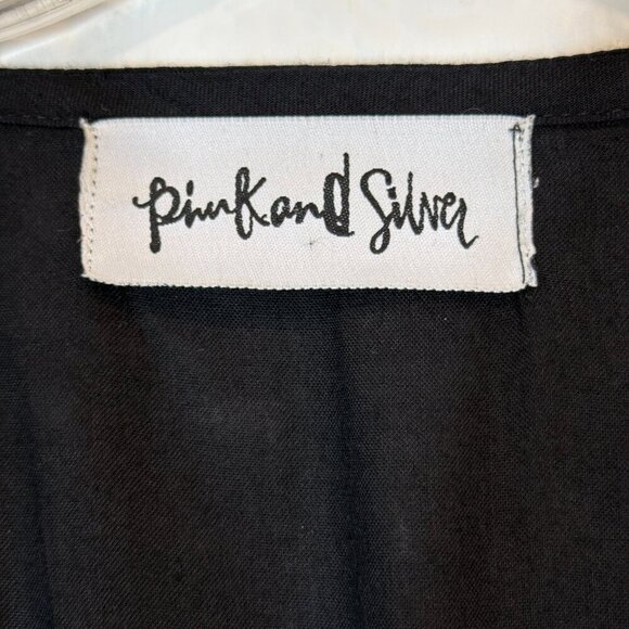 Black Blue Embroidered Dress Button Down Summer Vacation Small - Picture 10 of 13